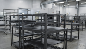 Aplicações da Pintura Eletrostática: Guia para Indústrias 4 Aplicações da pintura eletrostática em estruturas de estantes metálicas e mobiliário corporativo de alta durabilidade.