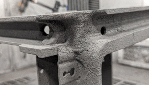 Problemas na Pintura Eletrostática: Guia de Diagnóstico 2 Efeito gaiola de faraday em problemas na pintura eletrostática, mostrando má penetração e camada fina de pó em cantos e cavidades profundas.