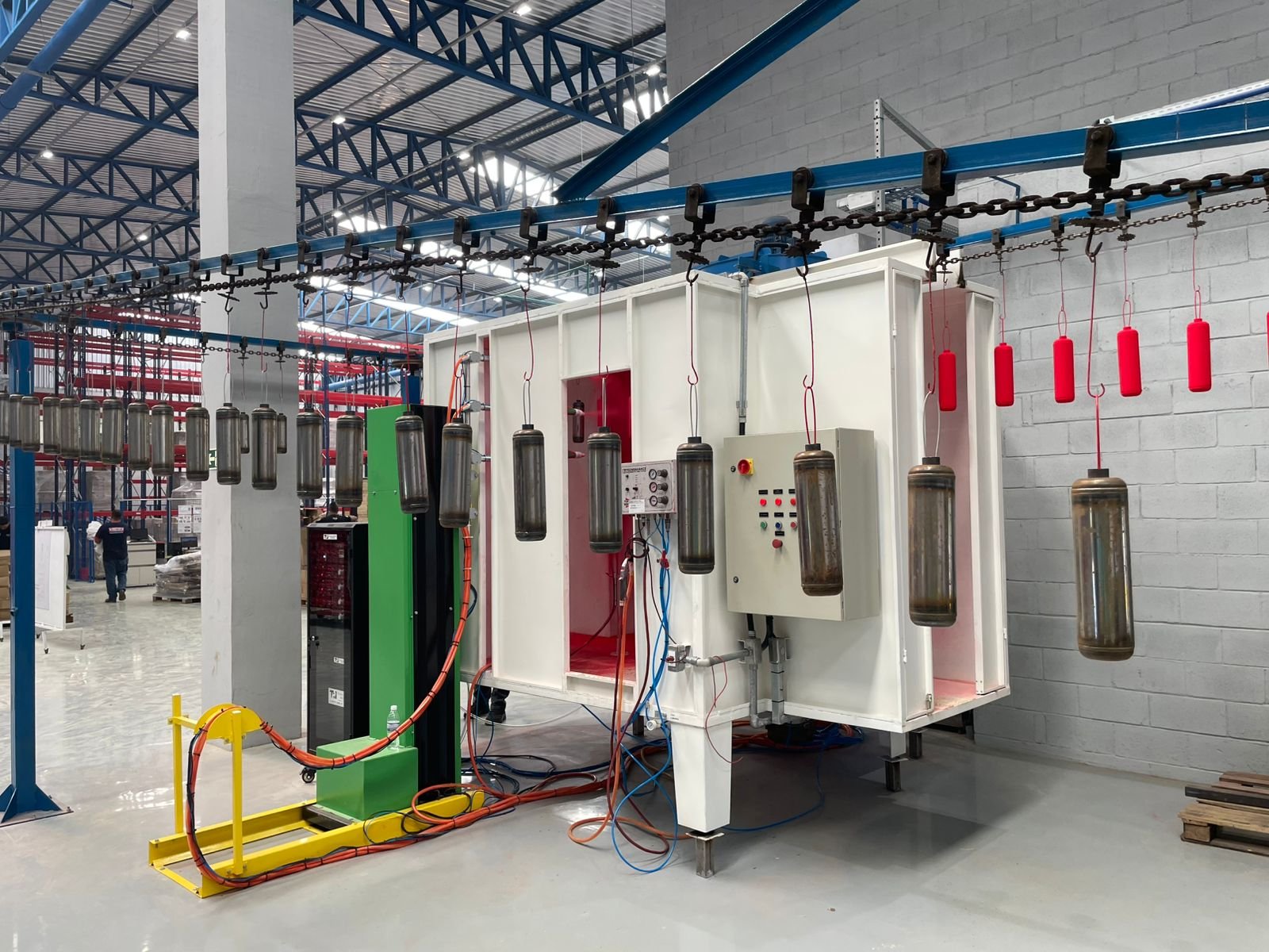 Linha de pintura eletrostática a pó automatizada TPI